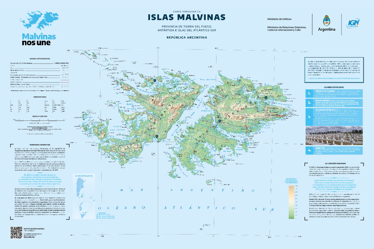 Nueva Cartograf A Sobre Las Islas Malvinas BROQUEL   Mapa Malvinas 2022 